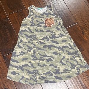 Camouflage Kids Casual Dress with Sequin Pocket